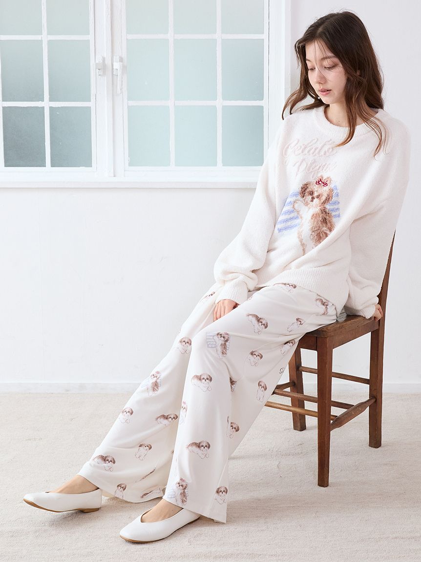 シーズー柄ロングパンツ(ロングパンツ)｜ルームウェア・パジャマ通販の