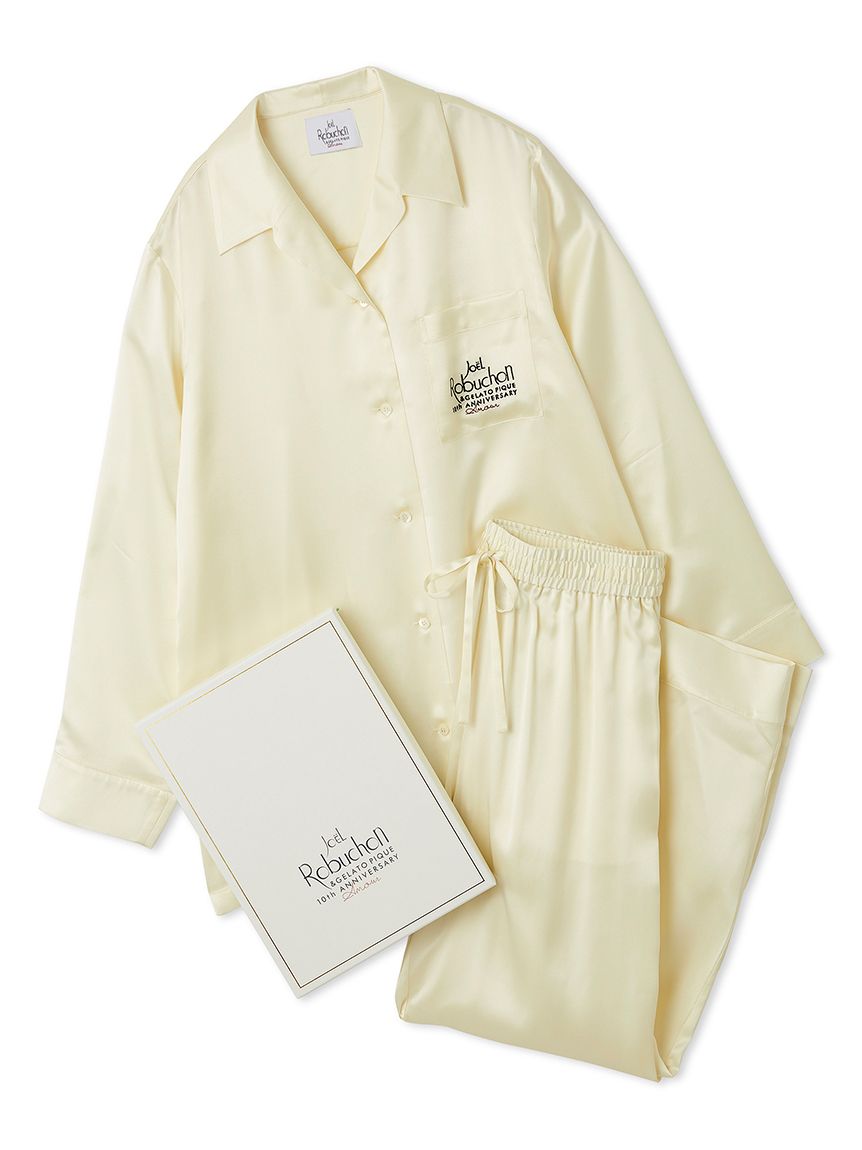 JOEL ROBUCHON】【販路限定】シルクサテンシャツ＆ロングパンツセット