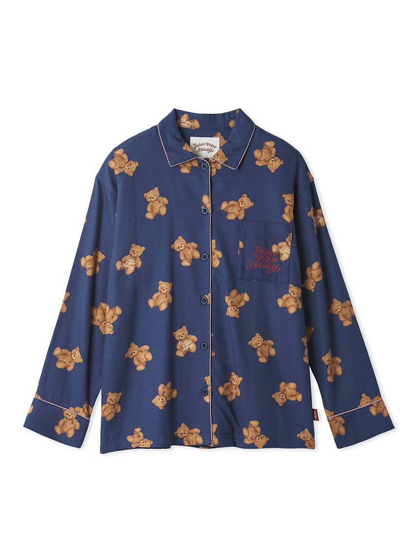 HOLIDAY】ベア柄ネルシャツ(シャツ)｜ルームウェア・パジャマ通販の