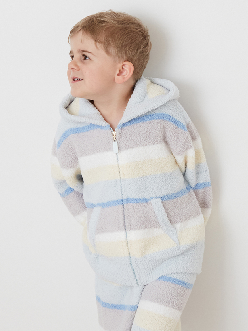 KIDS】ベビモコカラフルボーダーパーカ(パーカ)｜ルームウェア