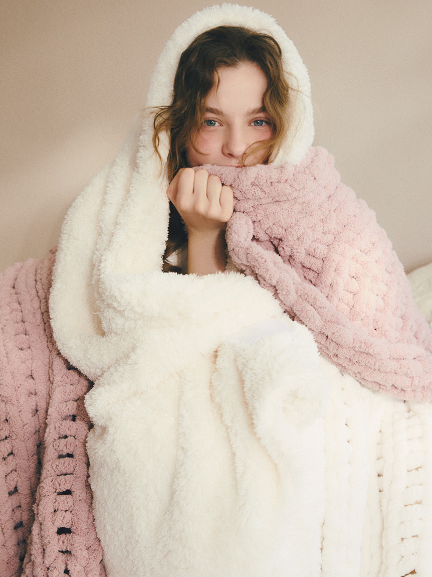 Sleep】チャンキーニット マルチカバー(ブランケット・タオルケット