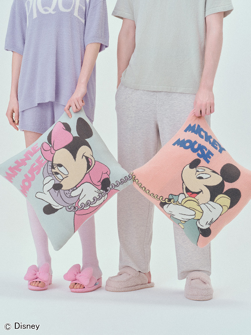 Sleep】Mickey&Minnie / ジャガードクッションカバー(クッション