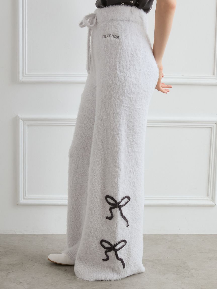 リボンフェザーロングパンツ(ロングパンツ)｜ルームウェア・パジャマ