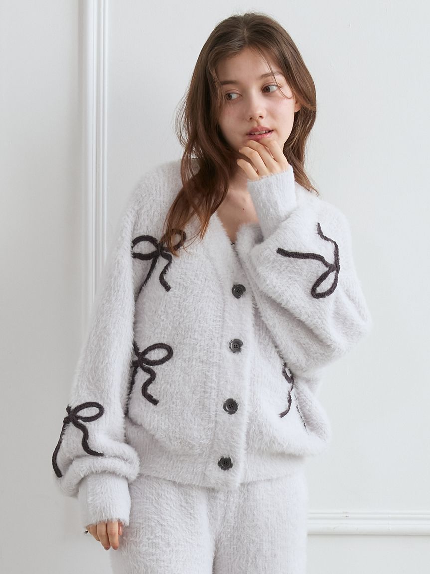 リボンフェザーロングパンツ(ロングパンツ)｜ルームウェア・パジャマ