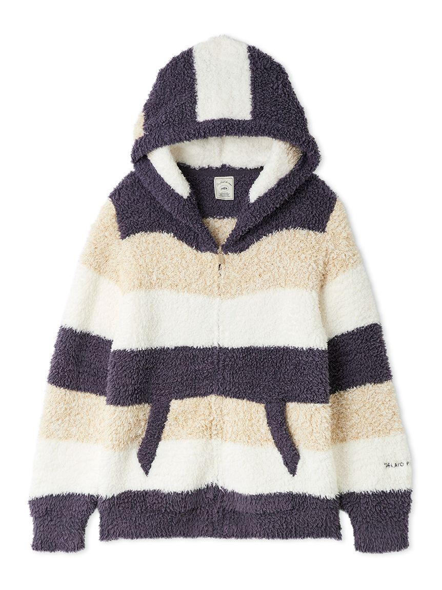 ジェラート3ボーダーパーカ(パーカ)｜ルームウェア・パジャマ通販の