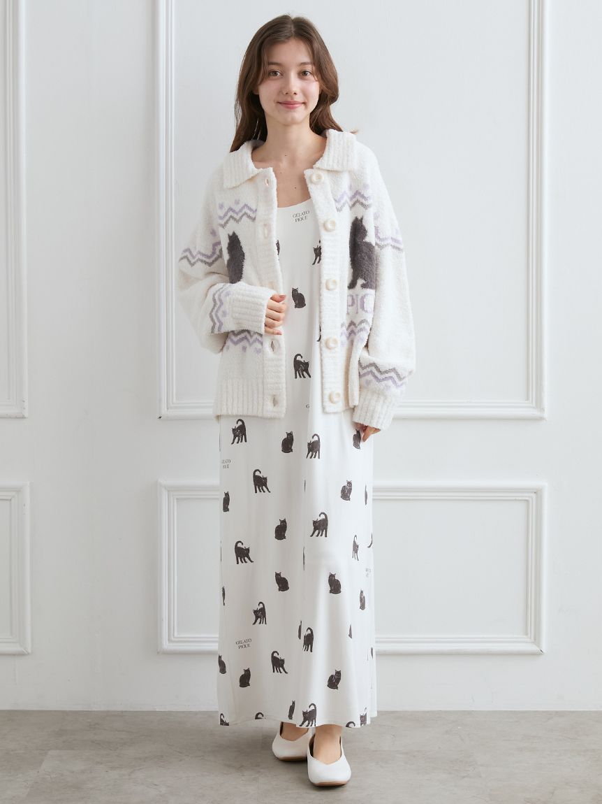 CAT総柄キャミワンピース(ワンピース)｜ルームウェア・パジャマ通販の