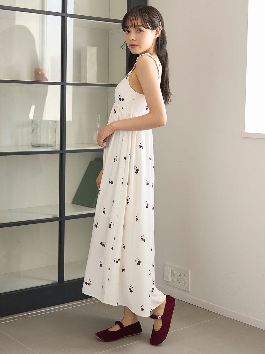 接触冷感】チェリー柄ワンピース(ワンピース)｜ルームウェア・パジャマ