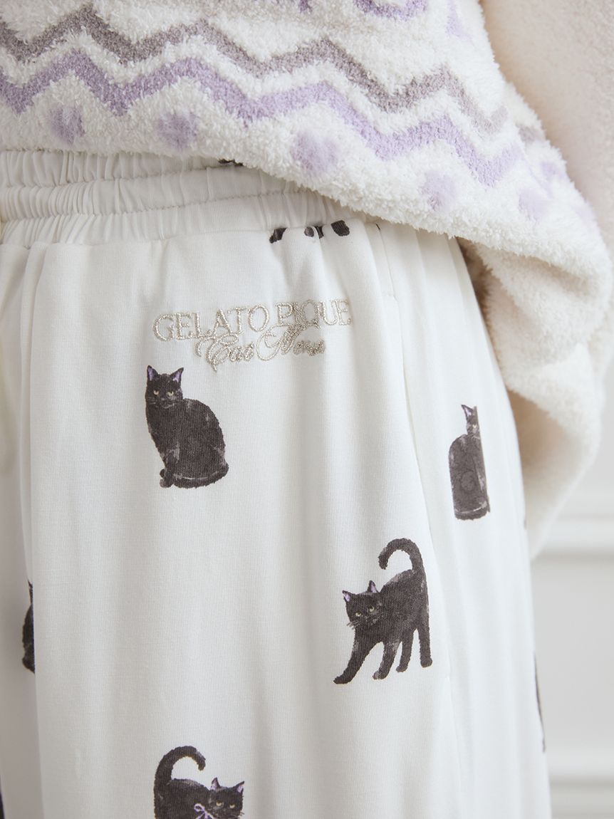 CAT総柄ロングパンツ(ロングパンツ)｜ルームウェア・パジャマ通販の