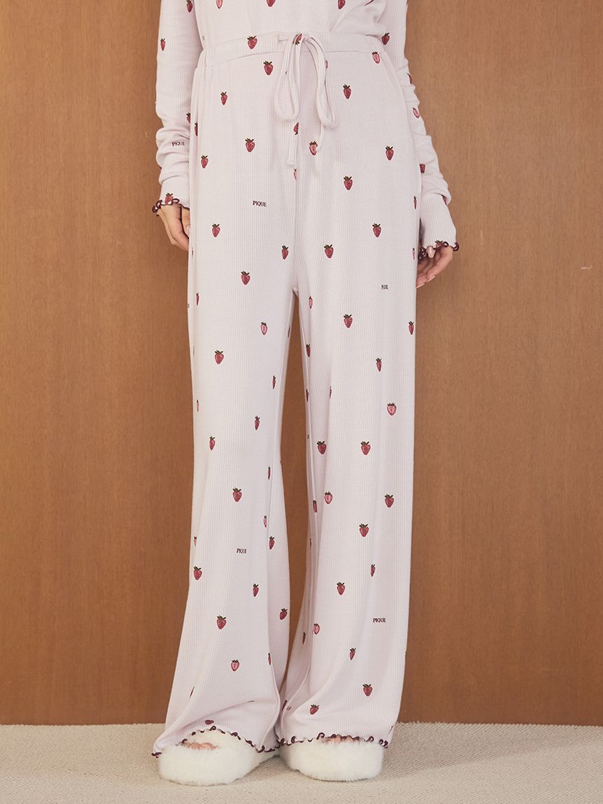 ストロベリー柄ロングパンツ(ロングパンツ)｜ルームウェア・パジャマ