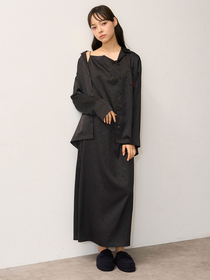 JOEL ROBUCHON】サテンジャガードカップインキャミワンピース