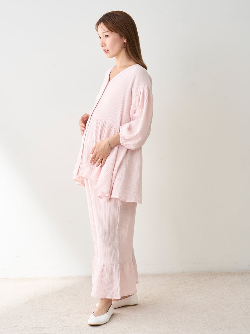 マタニティガーゼプルオーバー(シャツ)｜ルームウェア・パジャマ通販の