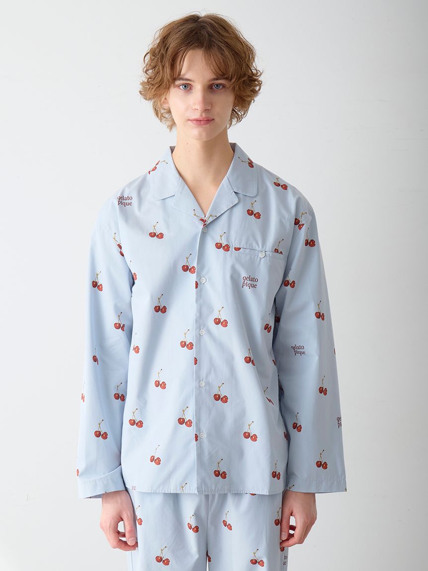 UNISEX】チェリー柄シャツ(トップス)｜ルームウェア・パジャマ通販の