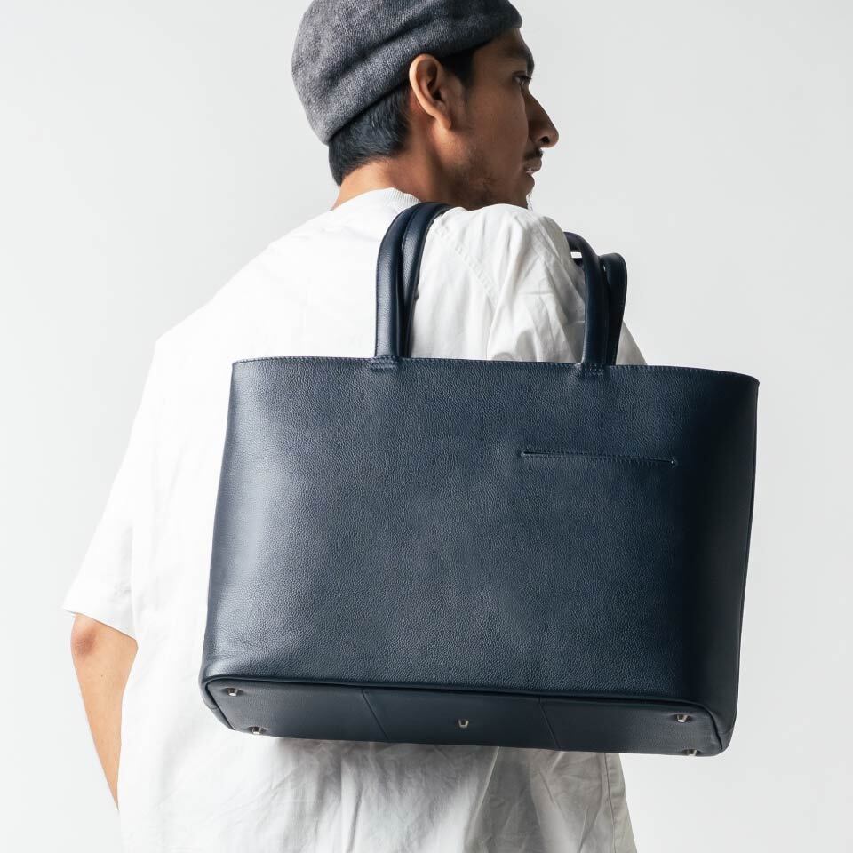 本革 シュリンクレザー トートバッグ 大容量 メンズ レザー ビジネス