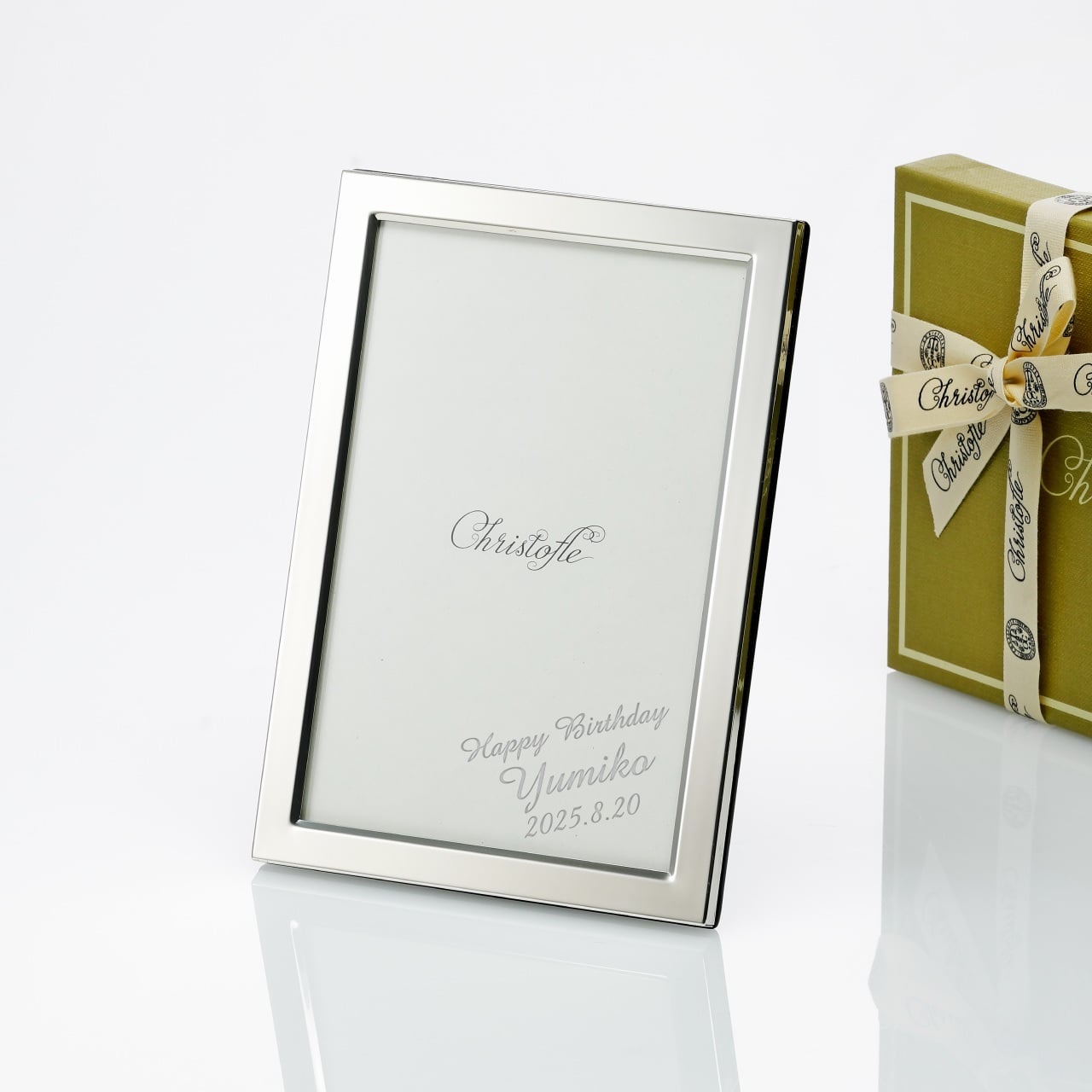 クリストフル Christofle ユニ フォトフレーム 10×15cm 名入れ彫刻代