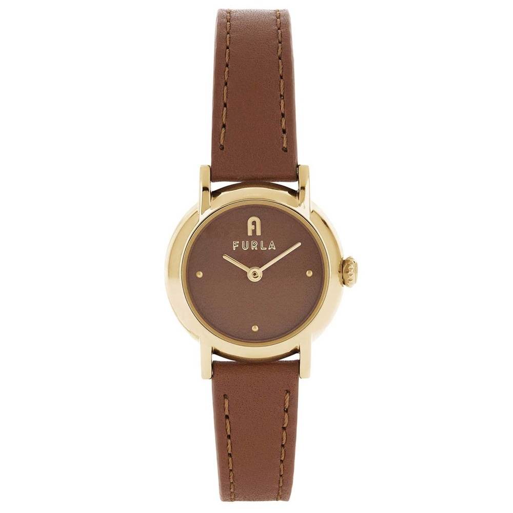 フルラ 腕時計 レディース ブラウン ゴールドケース ミニマルデザイン