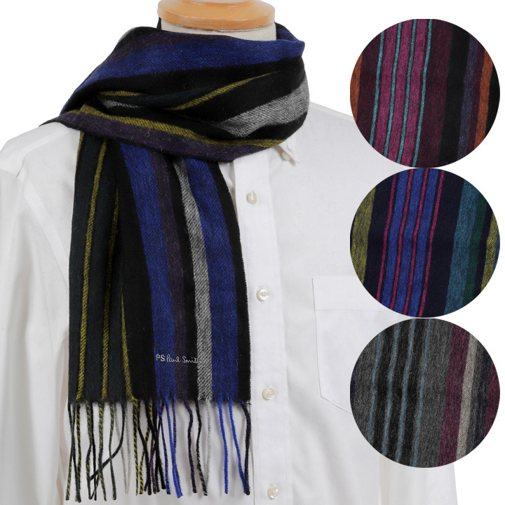 ポールスミス マフラー Paul Smith ラムウール100% 男性 女性 男女兼用