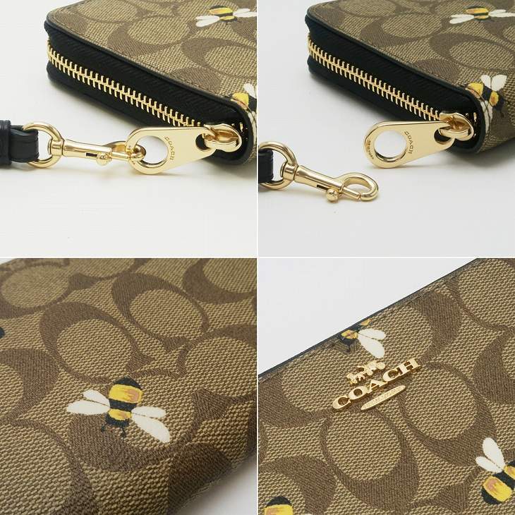 コーチ COACH 財布 レディース 長財布 ストラップ ラウンドファスナー