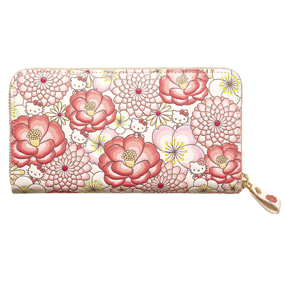 ハローキティ 花あそび 浅草文庫(R) 牛革製長財布 財布 長財布