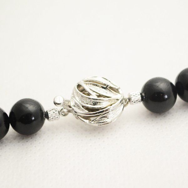 送料無料】10mm ジェットネックレス イヤリング ピアス セット 黒