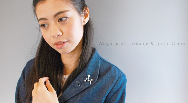 あこや真珠 パール タイタックピン ラペルピン 7-7.5mm - 【Blue Lace