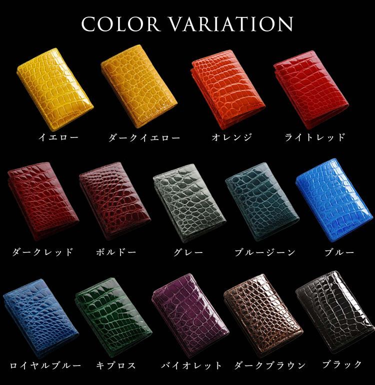 クロコダイル 名刺入れ メンズ カードケース シャイニング加工 一枚革