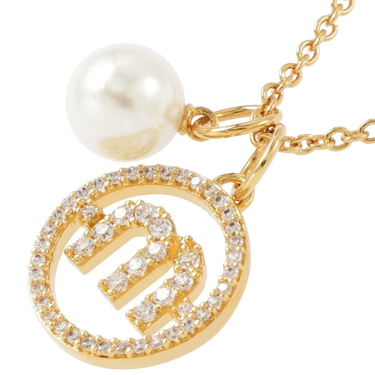 ミュウミュウ MIUMIU ネックレス 5JC754 2DAM F00Y7 サークル Mロゴ