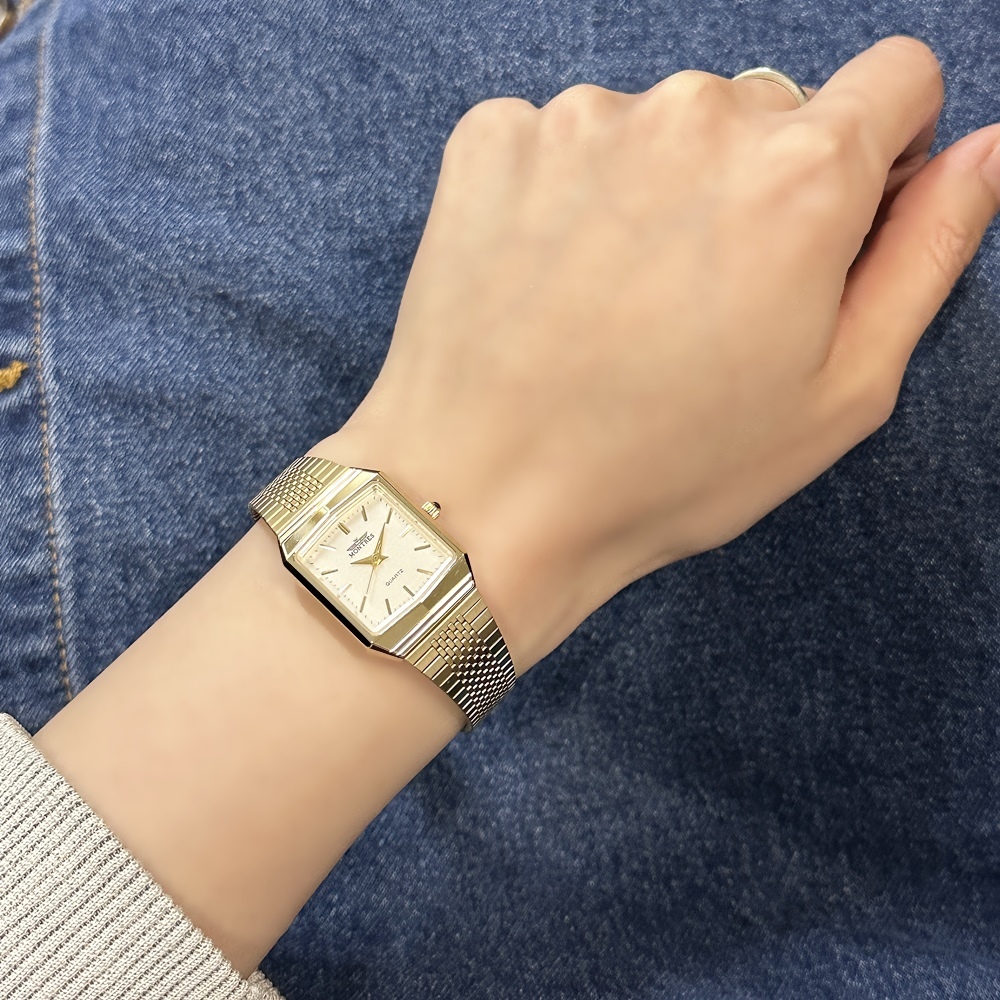 モントレス 腕時計 手表 レディース 母の日 スクエア 四角 金 ゴールド