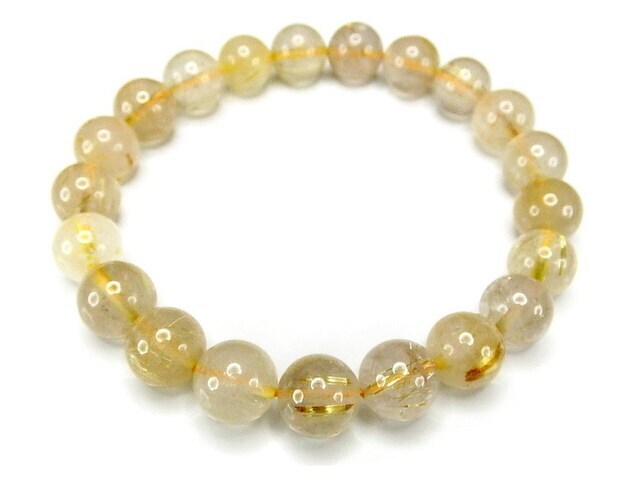 ゴールドルチルクォーツ約10.5mm人気天然石ブレスレット金運健康運