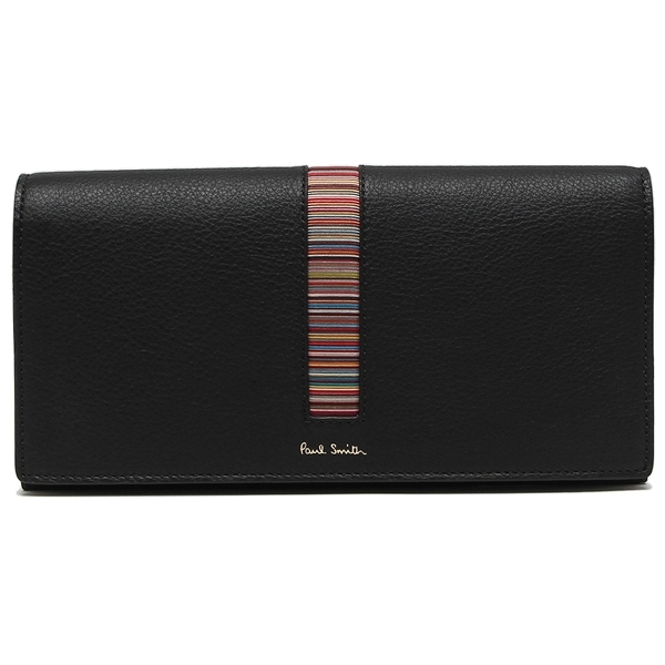 ポールスミス 長財布（かぶせ蓋） マルチストライプ ブラック マルチ