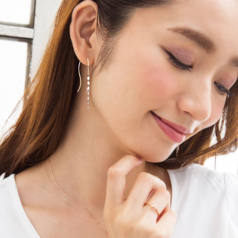 エクレアチェーン 地金 アメリカンピアス K18 18金 18K K10 10金 10K