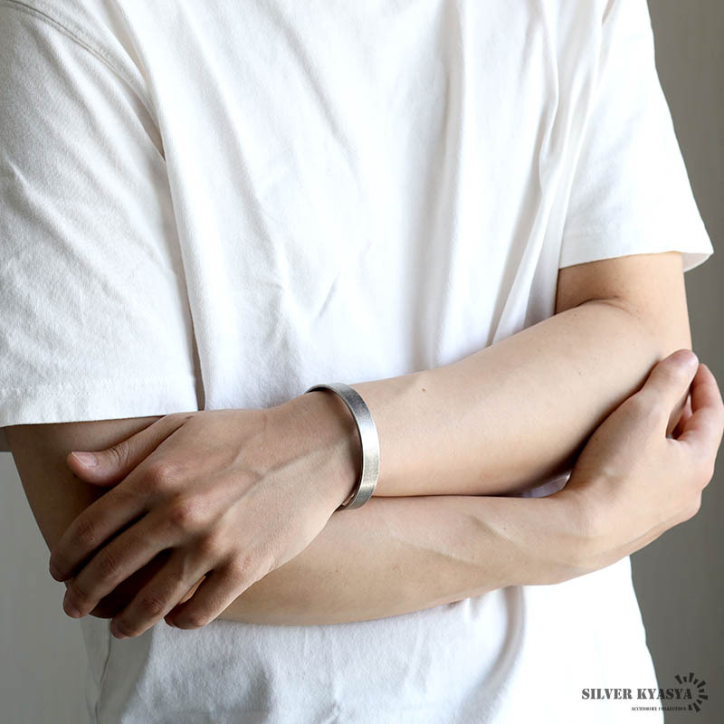 ステンレス マットバングル つや消し シンプルバングル 腕輪 メンズ