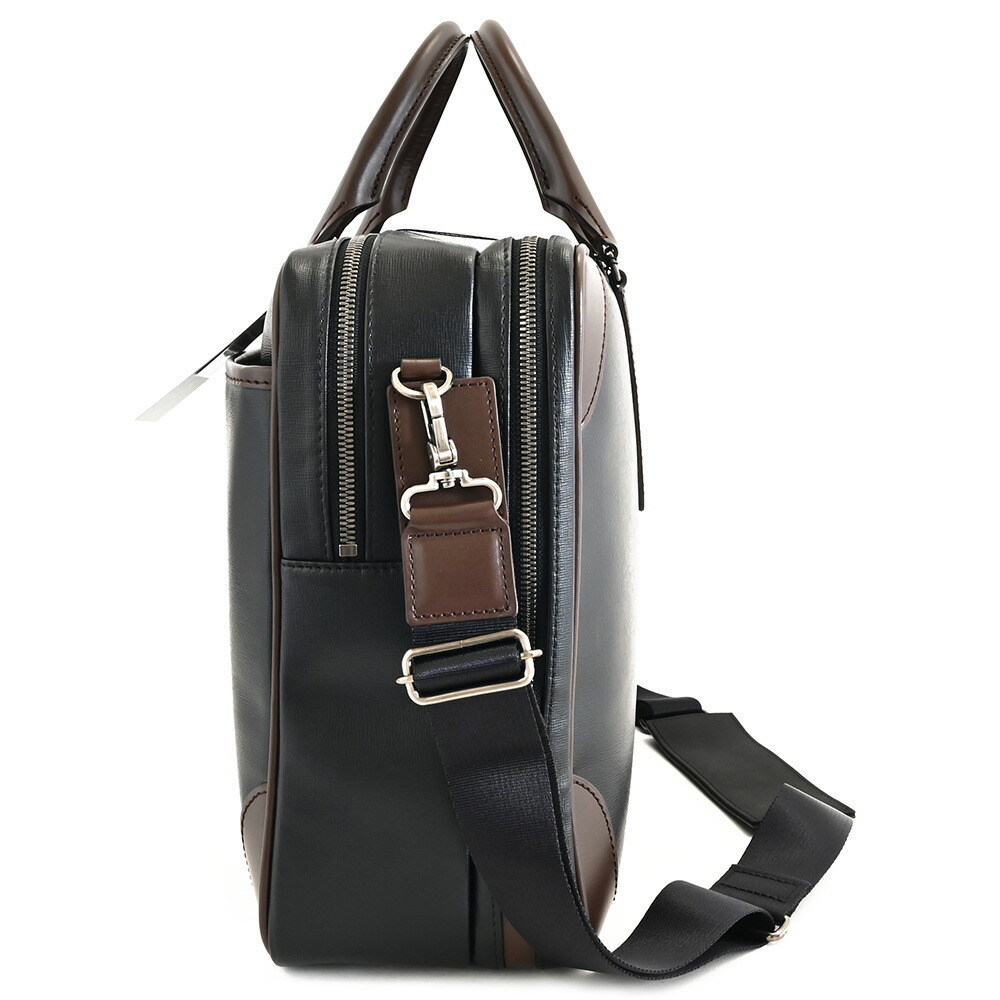 フジタカ バッグ ビジネスバッグ 2wayバッグ 黒(ブラック)×チョコ