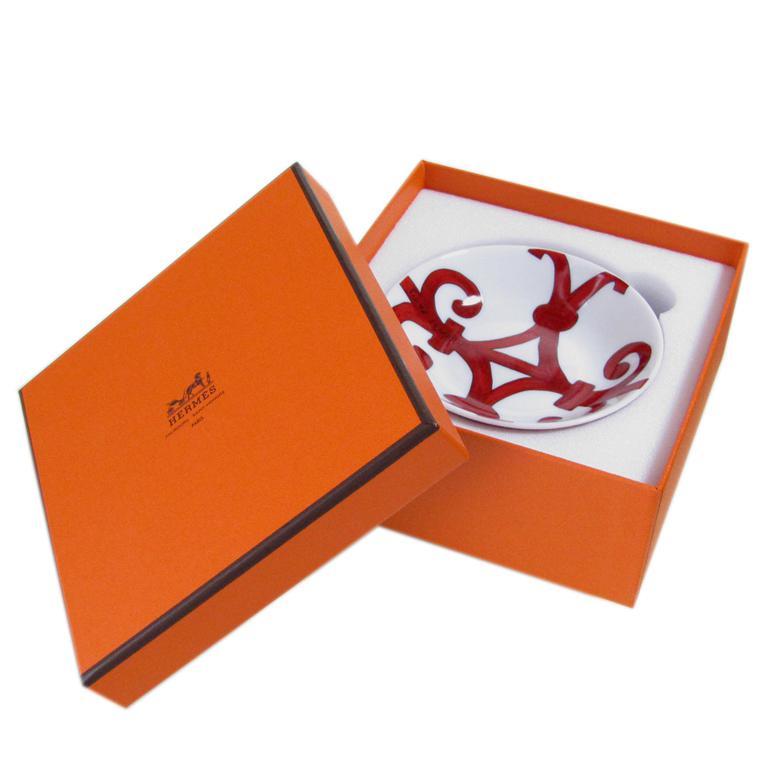 エルメス 食器 HERMES ガダルキヴィール レッド プレート 10cm ペア