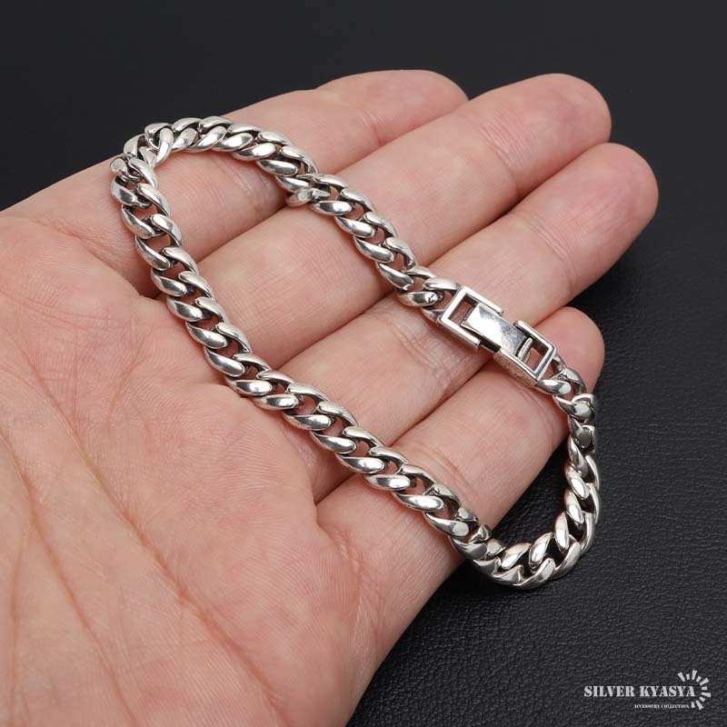 シルバー925 チェーンブレスレット 喜平ブレスレット 925 銀 メンズ