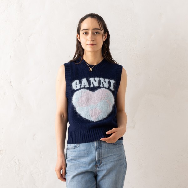 ガニー ニット セーター ベスト ブルー レディース GANNI K2219 683