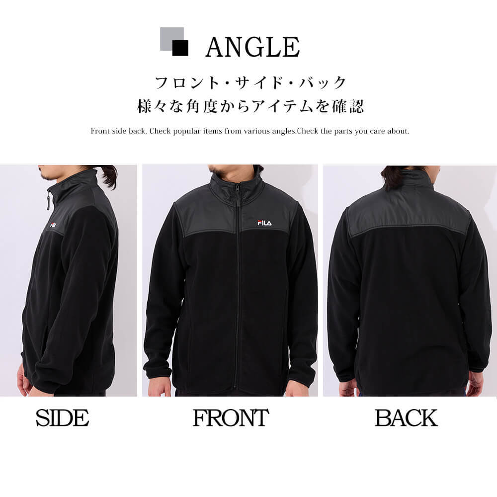 FILA フィラ ジャケット メンズ 長袖 マイクロフリース 防寒 保温 軽量