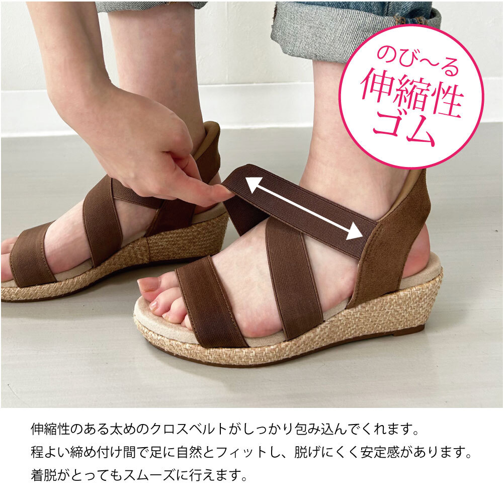 サンダル レディース ハンズフリー スリッポン スリップイン 立った