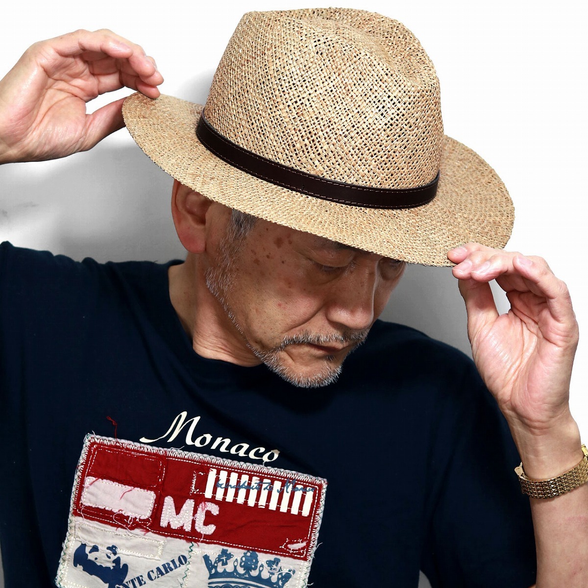 麦わら帽子 ハット メンズ つば広 帽子 ストローハット ヨリカンピ