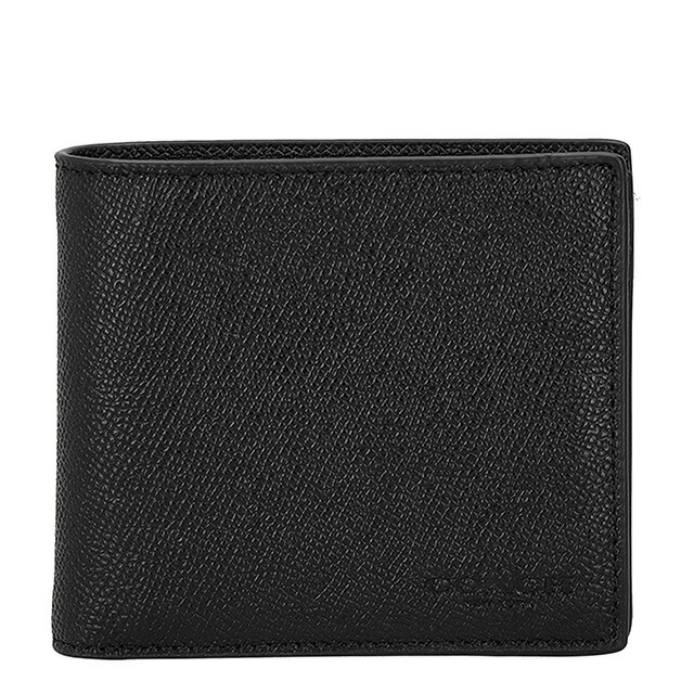 コーチ 二つ折り財布 メンズ ブランド COACH レザー CU371 QB/BK