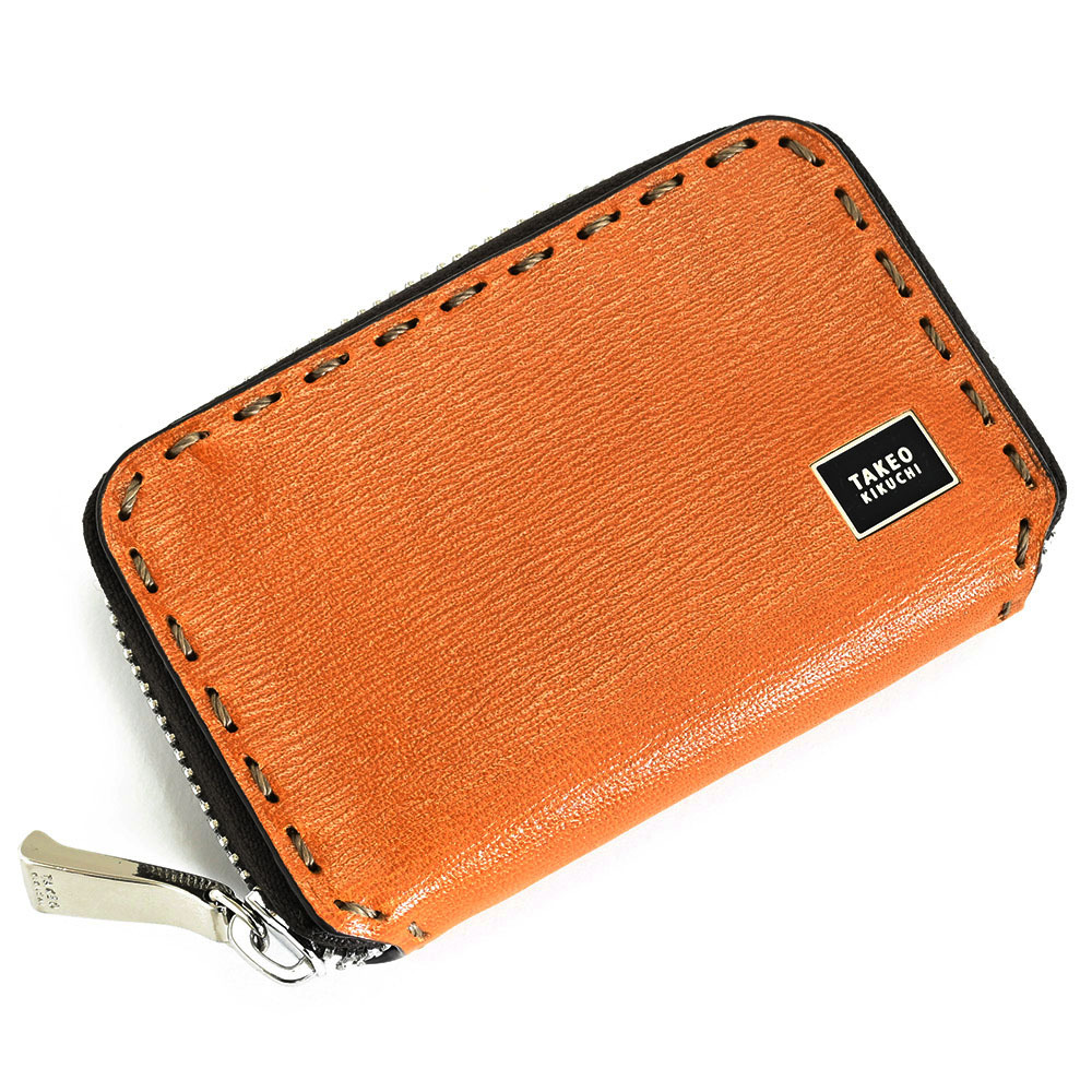 タケオキクチ キーケース ラウンドファスナー キャメル TAKEO KIKUCHI