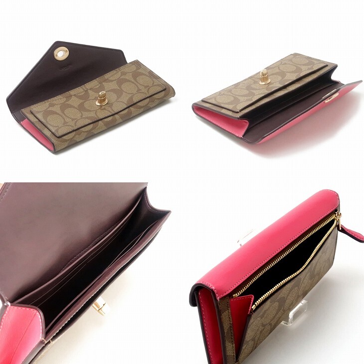 コーチ COACH 財布 レディース 長財布 ターンロック ピンク C3315IMD9S