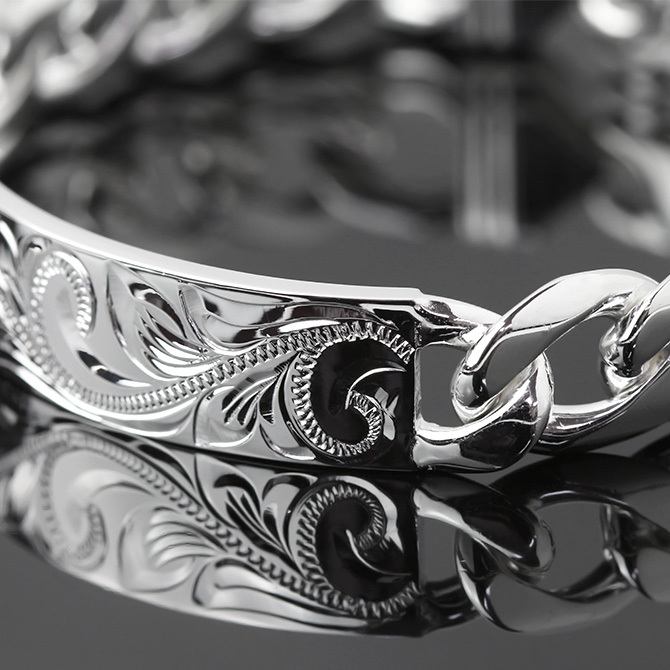 ハワイアンジュエリー ブレスレット 刻印 無料 誕生石入れ可 幅11mm ID