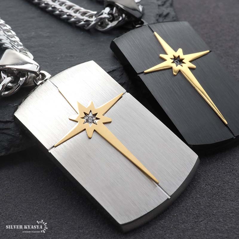 ドッグタグネックレス ステンレス つや消し 重厚 プレートネックレス 6