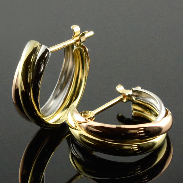 フープピアス レディース トリニティ プラチナ pt900 k18 18k スリー