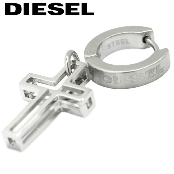 DIESEL ディーゼル ピアス アクセサリー クロス フープピアス 片耳用