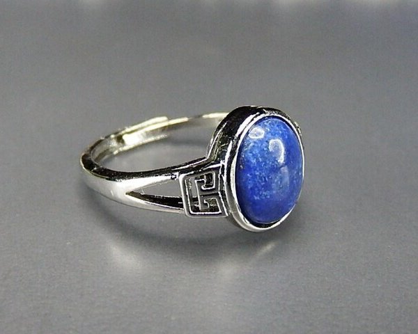 天然ラピスラズリ指輪瑞雲柄リングAAA天然石約16号A2-1-021 - 【石街