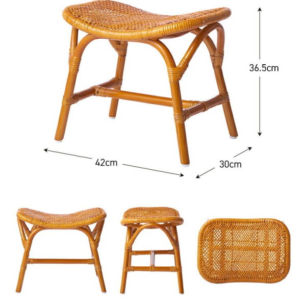 天然籐スクエアスツール ラタン スツール 椅子 チェア イス ラタン 籐