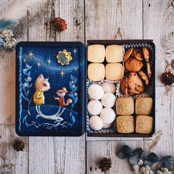 ビジュー缶 青い小物入れ（50缶入） ビジュー缶 青い小物入れ（50缶入