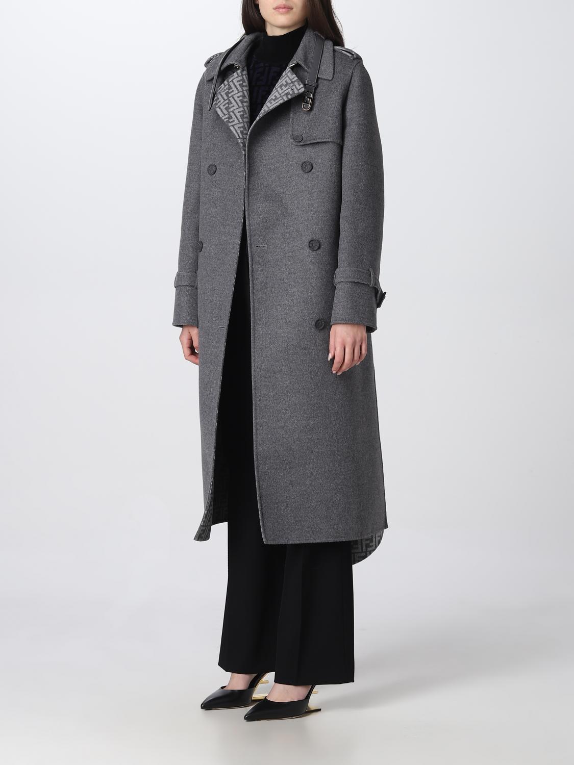 Fendi Coat woman - Grey | FF8939A5HD | GIGLIO.COM