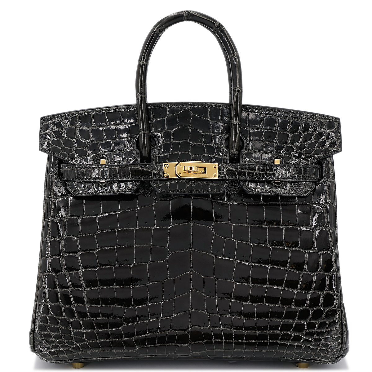 Brand New ( Rank N ) HERMÈS Birkin 25 Black (89) Matte Alligator